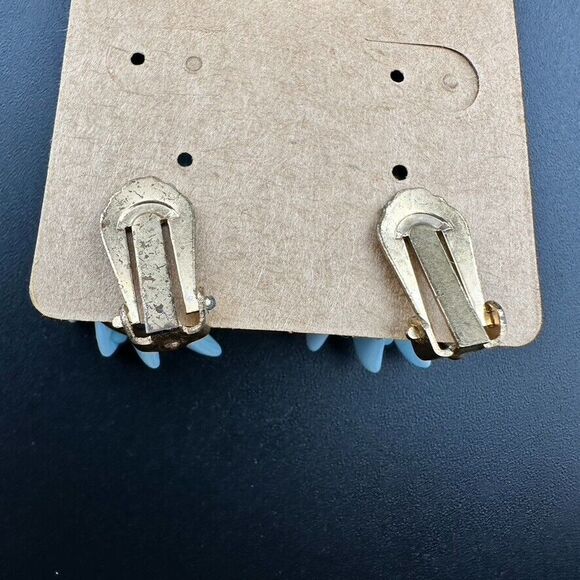 Vtg West Germany Glass Bead Necklace & Clip Earring Set Baby Blue - Picture 10 of 10